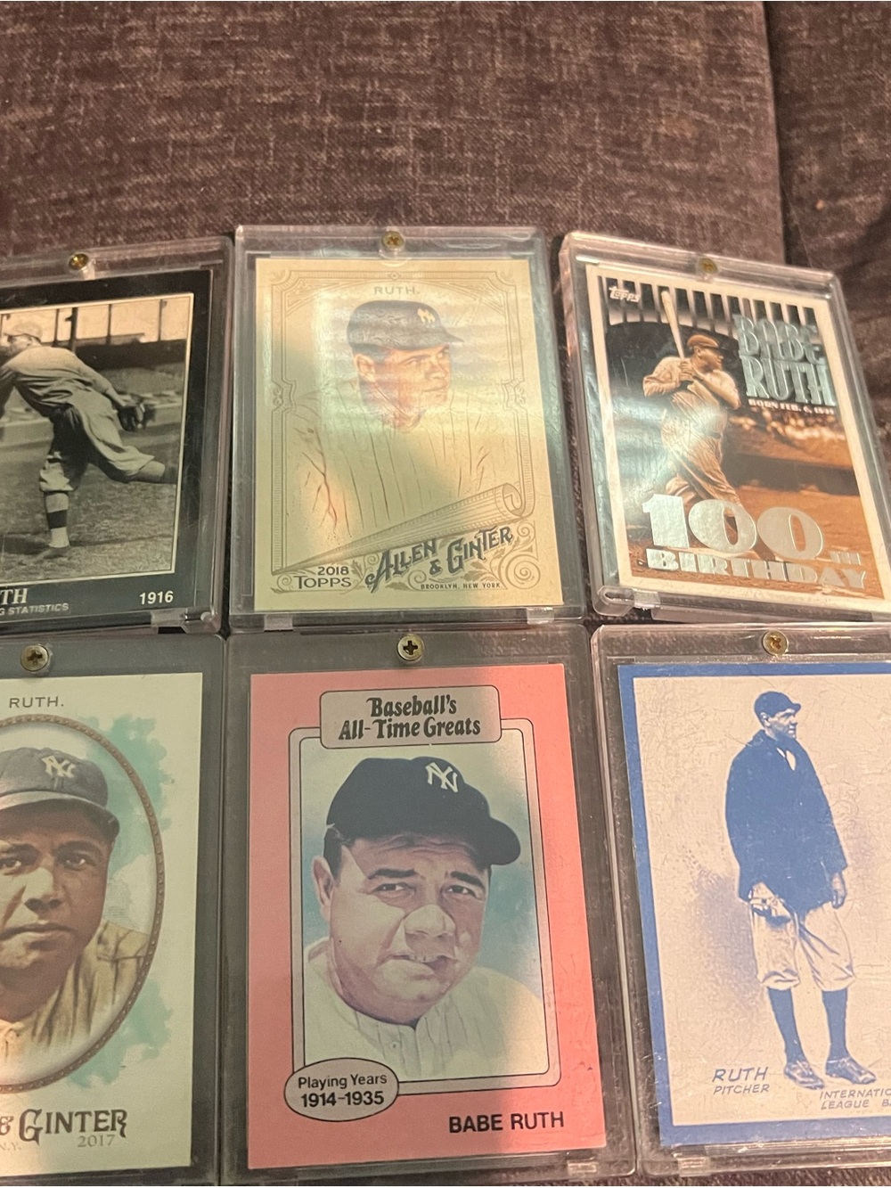 6 Babe Ruth sport’s cards